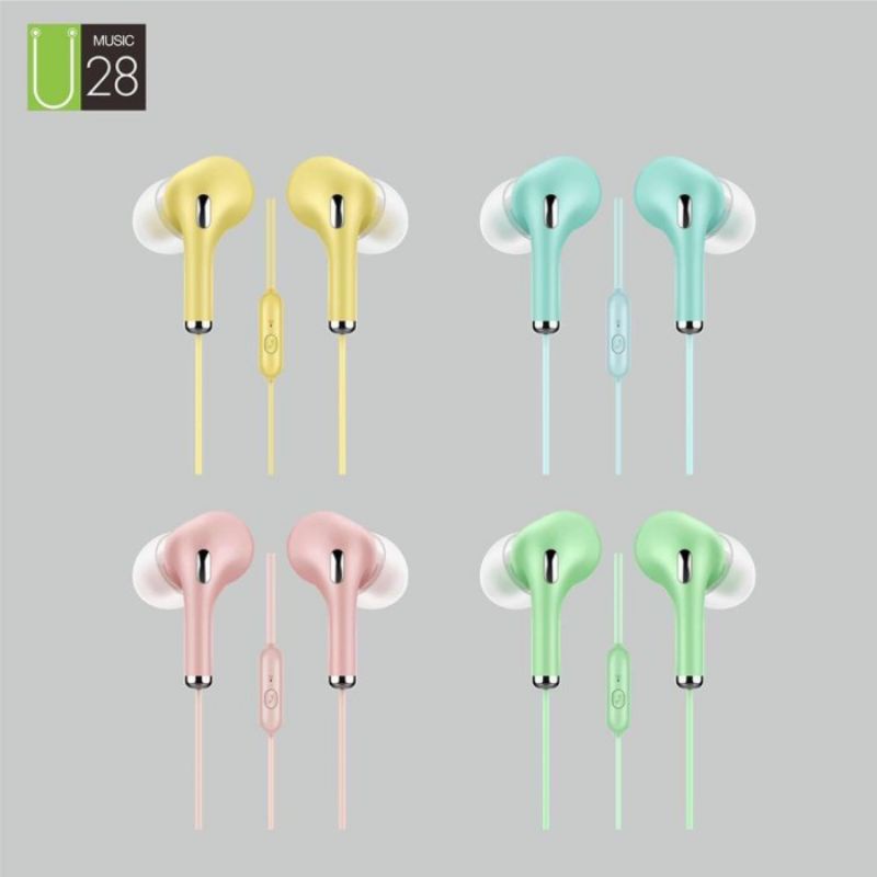 U28 Macaron Headset | Hansfree Stereo Hifi Extra Bass Earphone
