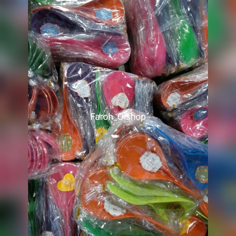 100 Pcs Souvenir Centong Nasi Pelangi Kemas Plastik