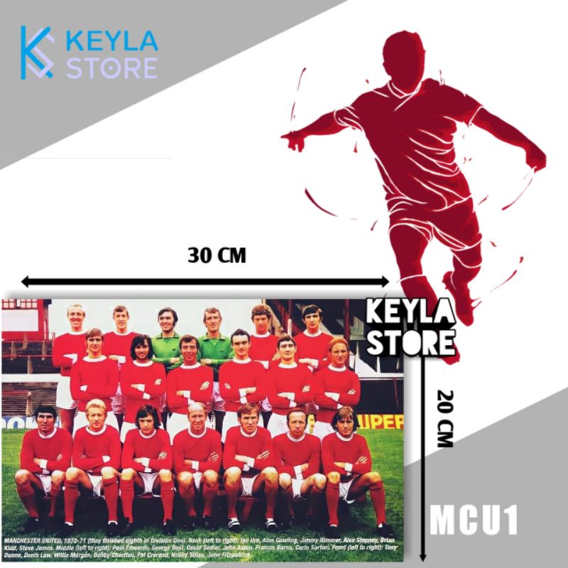 POSTER KAYU HIASAN DINDING FOTO MANCHESTER UNITED KLASIK PEMAIN MAN UTD KLASIK