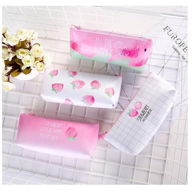 

Tempat Kotak Pensil Alat Tulis Pencil Case Pc03 Strawberry