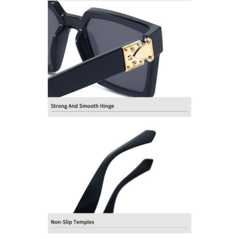 KACAMATA KOTAK/SQUARE PINGGIR LILPSTICCK GOLD