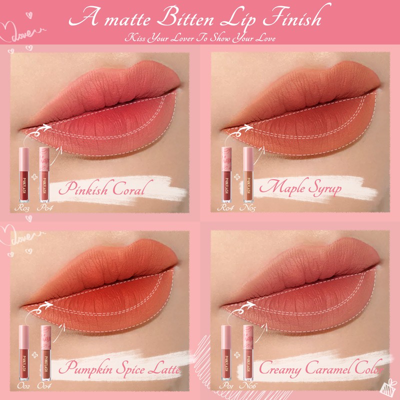 PINKFLASH Matte Lipstik Lembut Tahan Lama Pelembab Pigmentasi Tinggi 21 Colors Image 6