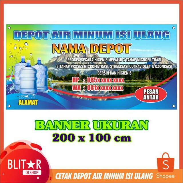 Contoh Brosur Air Minum Isi Ulang Sketsa