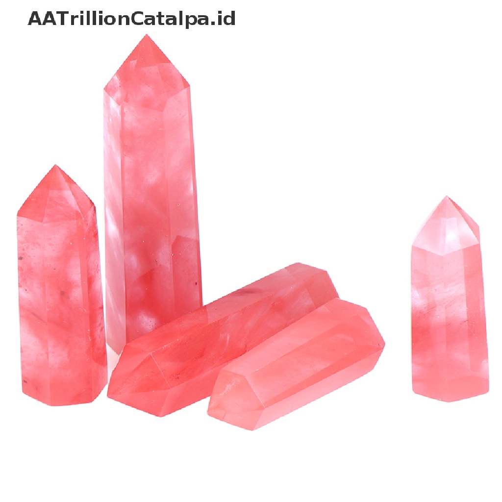 Aatrillioncatalpa 1Pc Batu Kristal Kuarsa Langka Warna Merah Untuk Penyembuhan