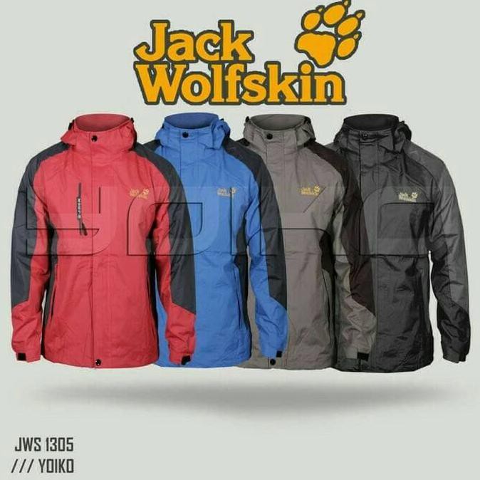 Jaket Gunung Outdoor Jack Wolfskin 1305 Waterproof Import - Hitam, XXL