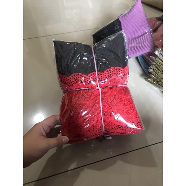 Pasmina  Plisket Prisket Renda Brokat brukat Impor/ Pasmina prisket  renda/model terbaru-Hitam merah