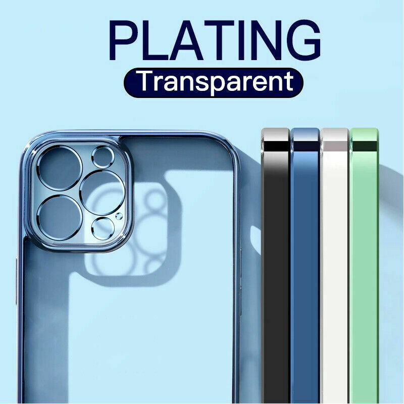 Soft Case Tpu Transparan Electroplating Untuk Iphone 7 8 Plus X Xs 11 12 13 Pro Max