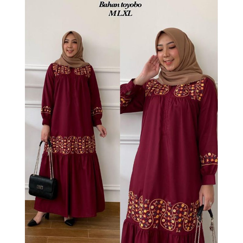 kasyna gamis daily bordir//Gamis bordir model terbaru//Gamis bordir kekinian
