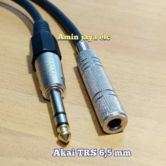 Kabel extension jack akai stereo 6,5 mm jack trs male to female