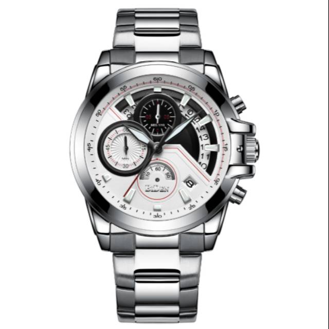 Jam tangan cowok pria Biden 0083 Silver Original Chrono