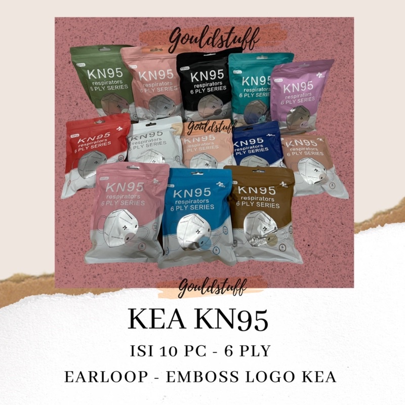 MASKER KEA KN95 6PLY ISI 10PC / KN95 KEA / KN95 EMBOSS LOGO KEA / MASKER KN95 PREMIUM / KN95 DISPOSA