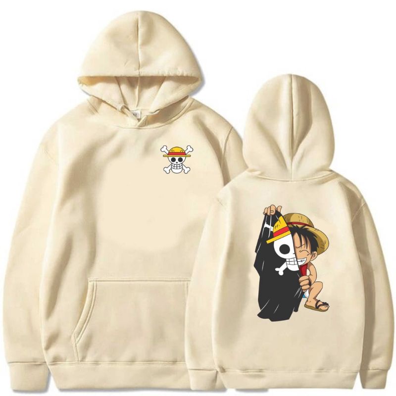 Pullover Hoodie One Piece || Sweter Hoodie Luffy || Hoodie Jumper Anime One Piece || One Piece Sweet