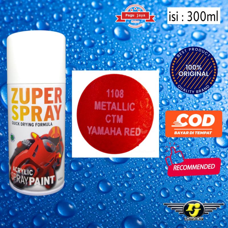 cat semprot 300cc metallic metalik ctm yamaha red merah zuper spray pilok pilox