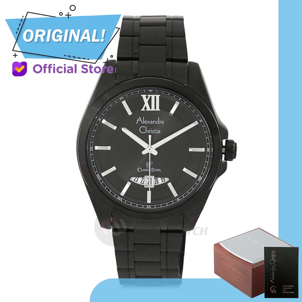 Jam Tangan Pria Analog Alexandre Christie 8659MD AC8659 AC 8659 MD 8659 MDBIPBA Original Garansi Res