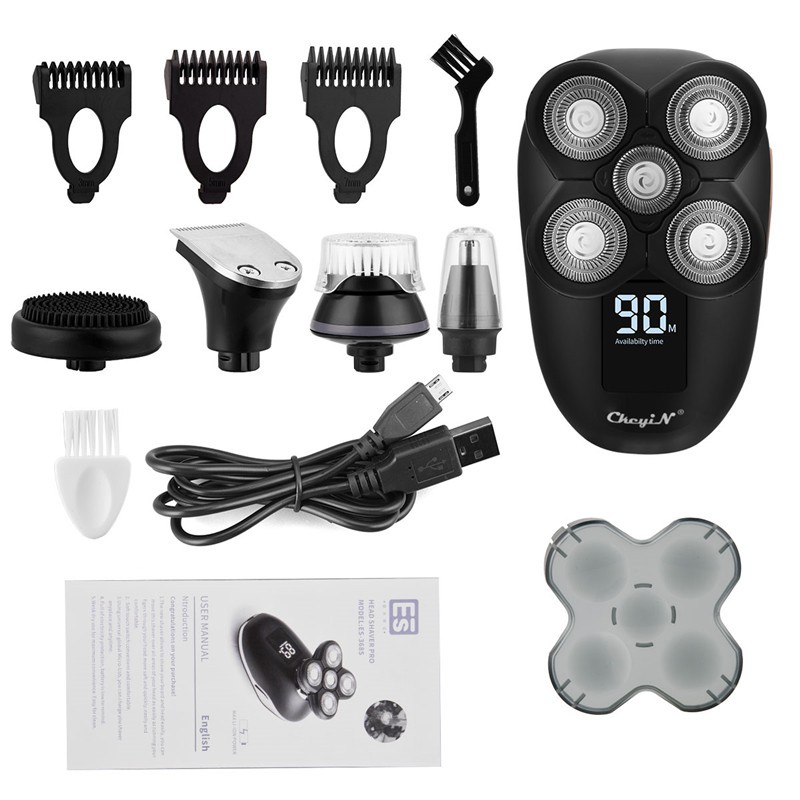

CkeyiN 5 In 1 Alat Cukur Elektrik Rechargeable Dengan 5 Kepala Pisau Apung Untuk Jenggot/Bulu Hidung/Telinga Rc426