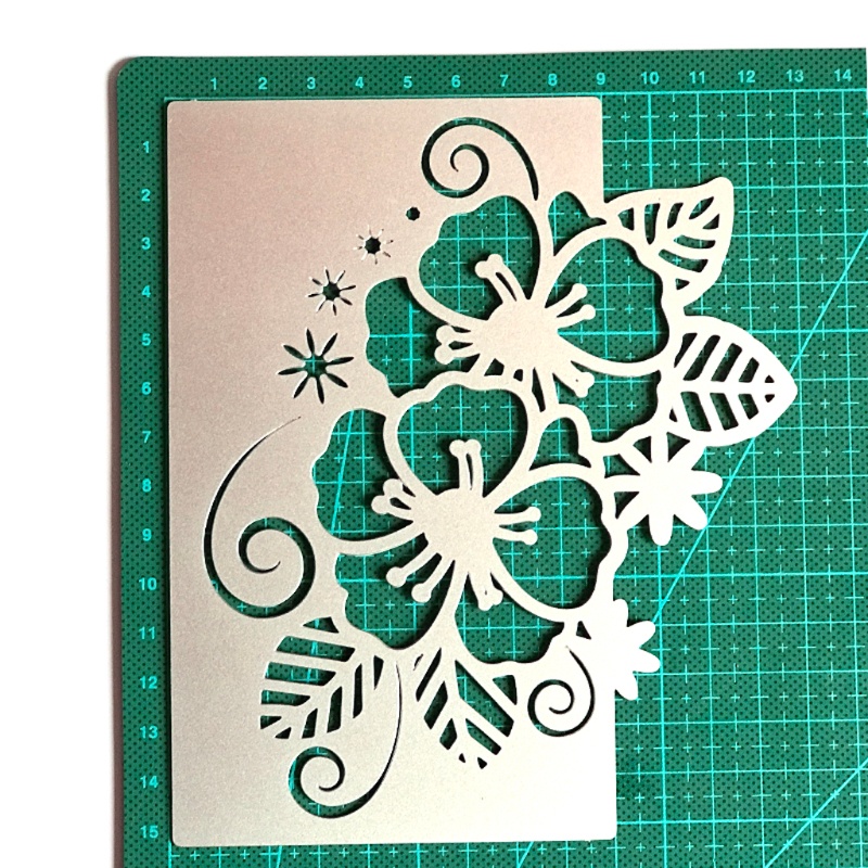Zzz Cetakan Stensil Cutting Dies Motif Bunga Natal Bahan Metal Untuk Scrapbook / Craft DIY