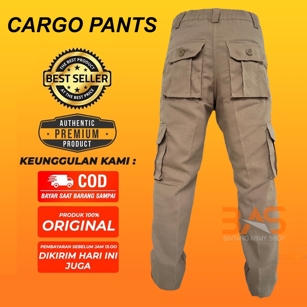 Celana Cargo Regular Straight Loose Fit Pria Celana Panjang Cargo Kargo Reguler Standar Fit Gombrong