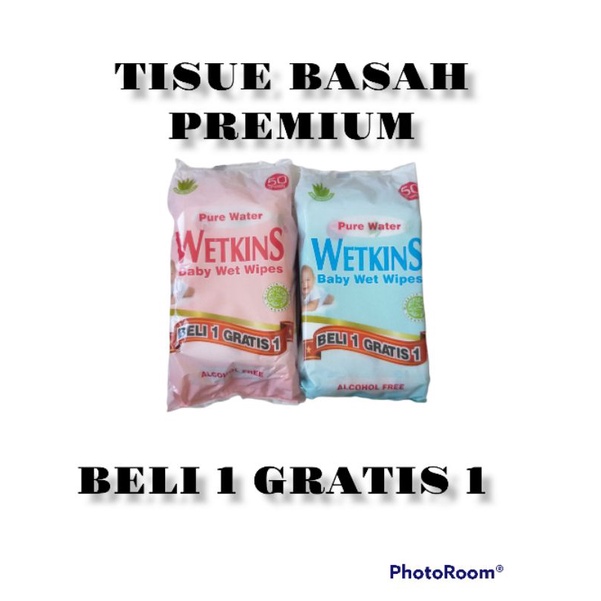 ✨SHASYA✨ WETKINS TISSUE BASAH BABY ISI 50 ALCOHOL FREE / PROMO TISSU BASAH WETKINS BELI 1 GRATIS 1