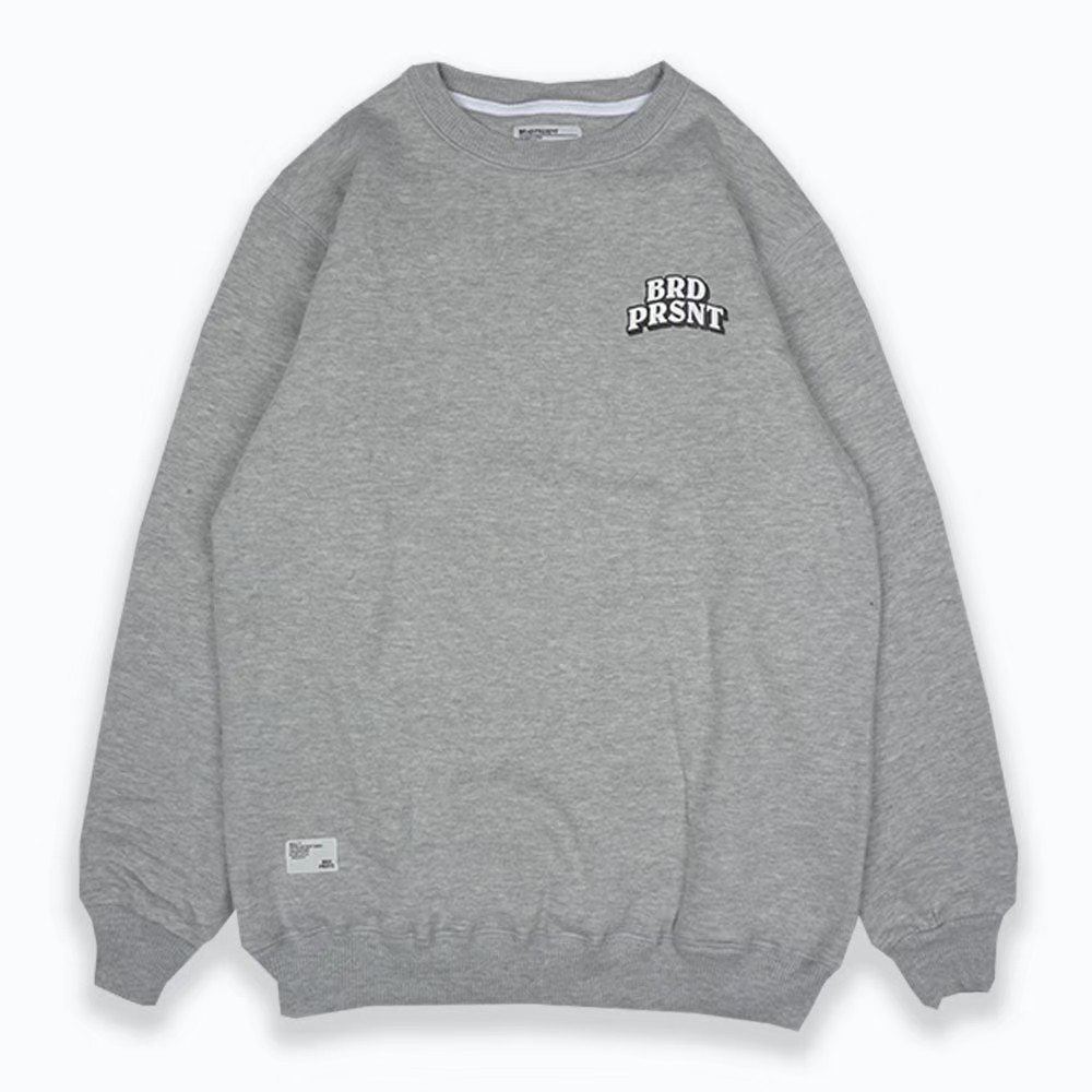 BRAD PRESENT ORIGINAL Sweater Crewneck Sweatshirt cowok warna grey motif neil amstrong seri NABRD 05