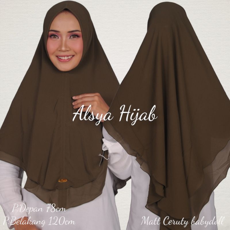 HOT HIJAB KHIMAR 2 LAYER CERUTY BABYDOLL/JILBAB CERUTY 2 LAYER/KERUDUNG SYAR'I /JILBAB SAGE GREEN
