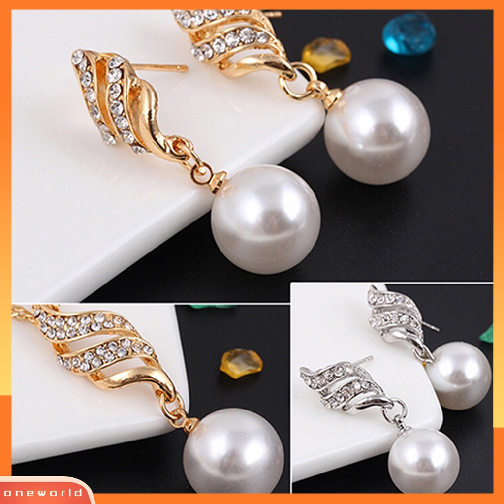 Set Anting Mutiara Imitasi Bahan Alloy Tahan Lama Untuk Travel