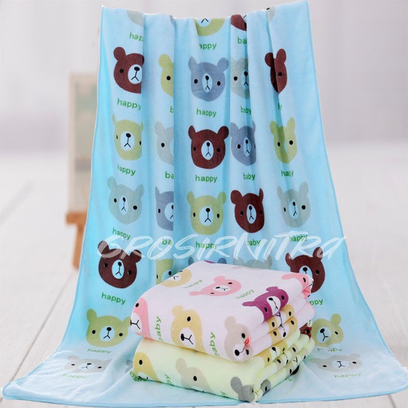 Handuk Mandi Bayi 35x75cm / 70x140cm  Murah Lembut Besar Berdaya Serap Tinggi For Baby Premium Quality Motif Bear