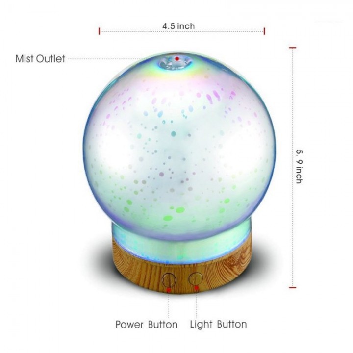 3D-05 Glass Circle Light Essential Oil Aroma Diffuser 100ML