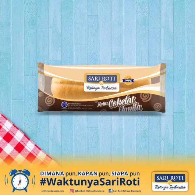 

Sari roti krim coklat vanilla