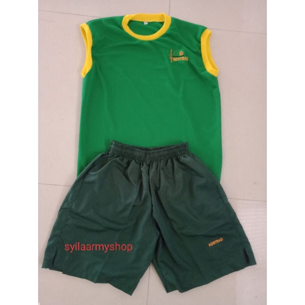 STELAN KAOS EROBIK TNI,SETELAN KAOS EROBIK KOSTRAD,KAOS EROBIK KOSTRAD TANPA LENGAN,KAOS EROBIK KOST