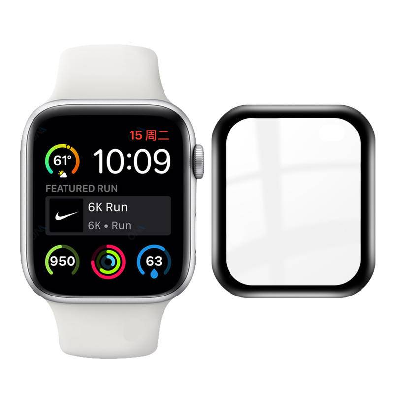 Pelindung Layar Tempered Glass 20D Curved 44mm 40mm 42mm 38mm Untuk Apple Watch Seri 7 6 5 4 3 2 1 se 45mm 41mm