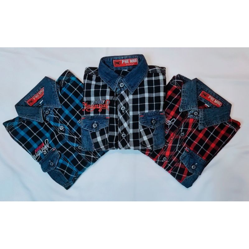 kemeja flanel anak lengan panjang kemeja anak flanel mix levis