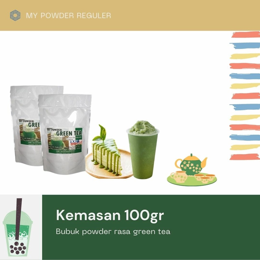 

Powder Drink GREEN TEA Bubble Drink 1 ons-Bubuk Minuman GREEN TEA 100 grm