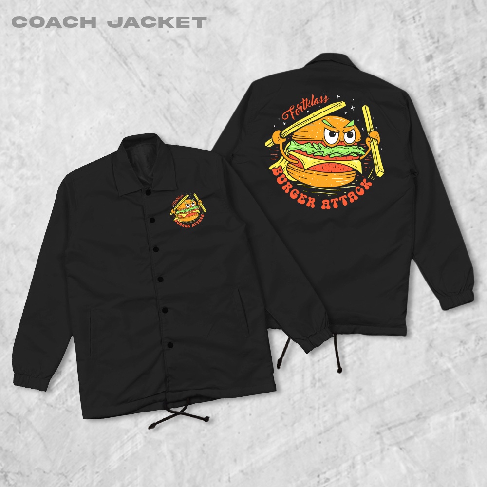 FORTGLASS BURGER Coach Jaket Pria Outwear Unisex Parasut