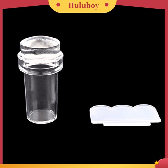Huluboy Huluboy♡ 2pcs Stamper Scraper Mini Transparan Untuk Transfer Gambar Nail Art Manicure DIY