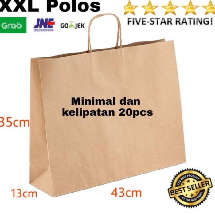 

(TERLARIS) Be5t Seller!!! Paperbag XXL polos besar, Tas belanja jumbo, Goodie