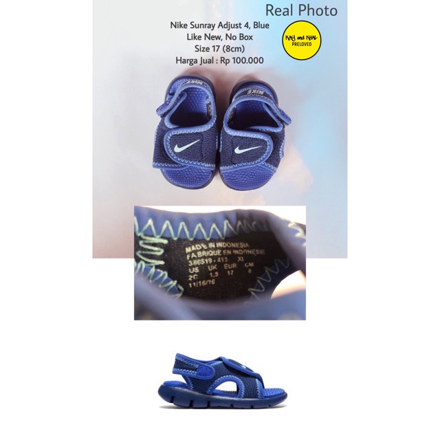 nike sunray size 4