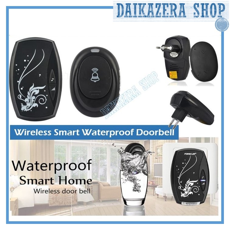 Bel Rumah / Wireless Smart Home Waterproof Alarm Doorbell with EU Plug