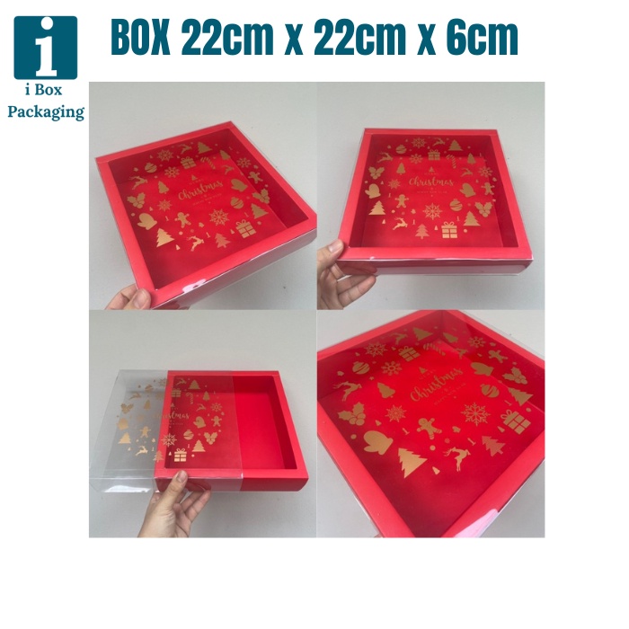 

[5 pcs] Box Lapis Legit English Fruit Cake Natal Kotak Kue Brownies Packaging Hampers Christmas Dus Ukuran 22x22x6cm