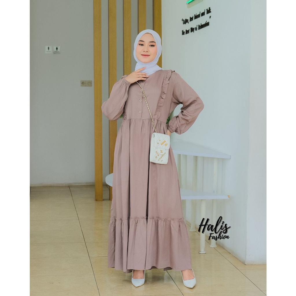 DRESS TWILL ORI BY HALIS SANIA ADIVI ADILA VEE EXCLUSIVE LOOK CANDA SERUT Susun umrah haji lebaran ramadhan