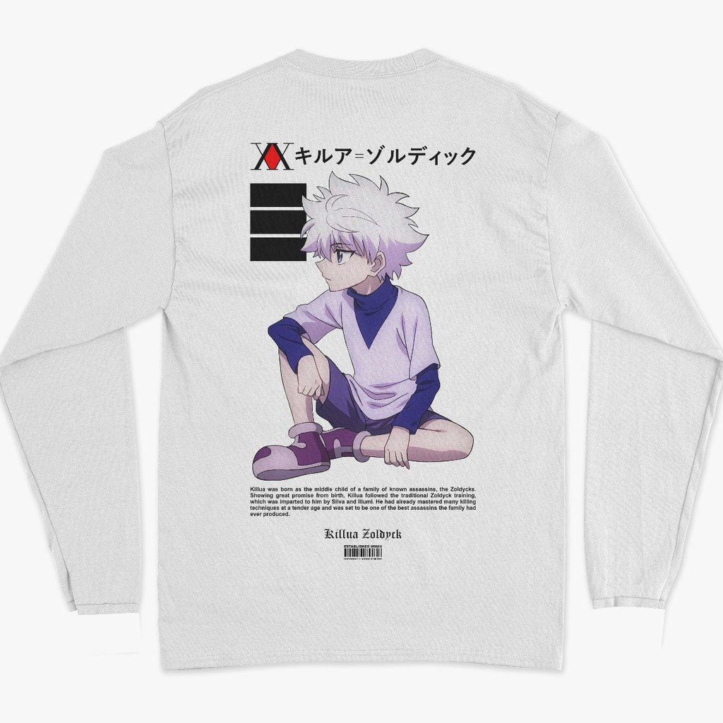 Longsleeve Killua Zoldyck Fear Hunter X Hunter Anime Manga Premium Unisex