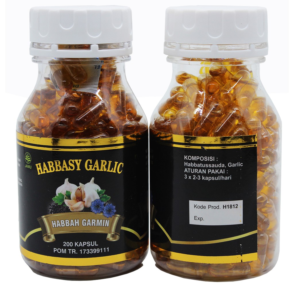 Habbasyi Garlic | Habbatussauda | Habbah Garmin isi 200 Kapsul | BPOM