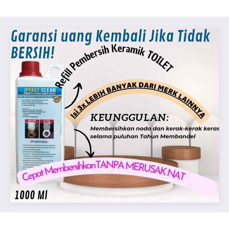 PEMBERSIH KERAK KERAMIK JP FAST2-CLEAN 1 LITER SUPER KILAT &quot;GARANSI UANG KEMBALI&quot;