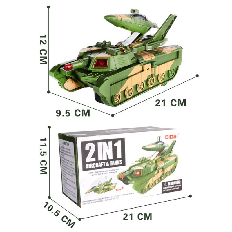 Mainan Anak 2in1 Aircraft &amp; Tank Mainan Mobil Tank &amp; Jet Transformers