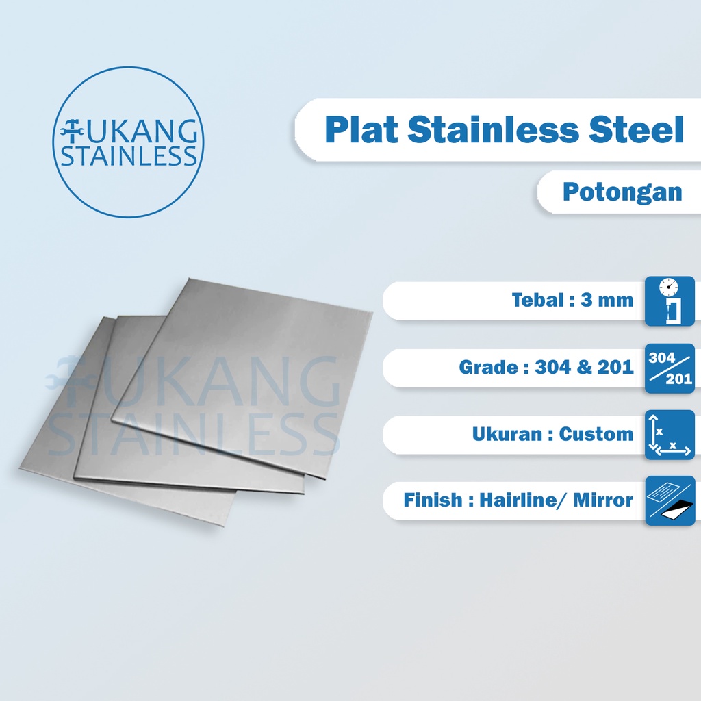 Plat Stainless Steel 3 mm Plat Stainless Potongan Per CM 3mm