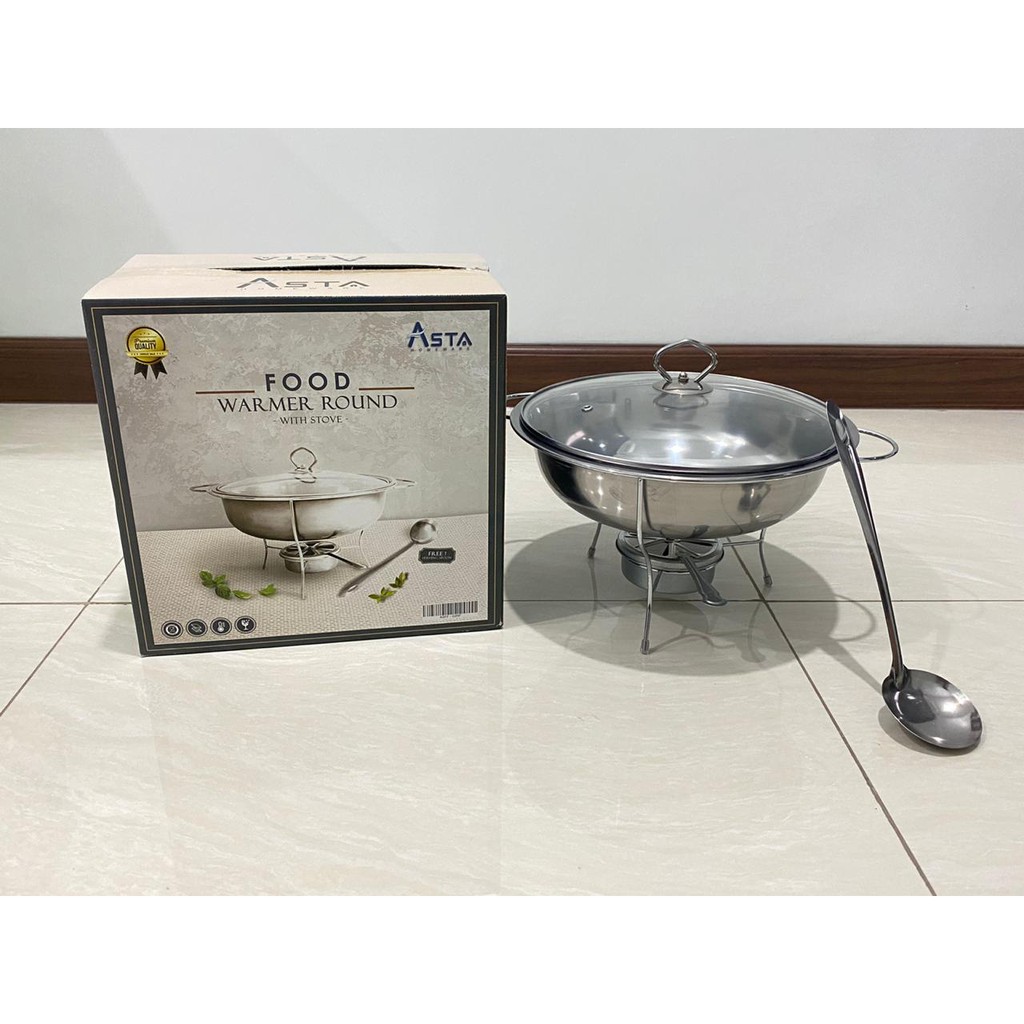 Tempat Panci Prasmanan Bulat Food Warmer Stove Round 28 CM Asta