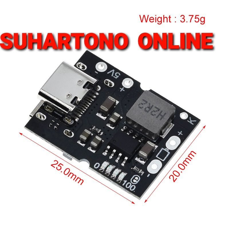 Papan Modul Konverter Power Step Up USB Tipe-C 5V 2A DIY