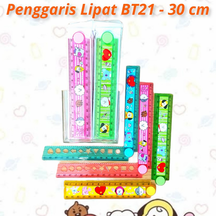 

Penggaris Mistar Lipat BTS BT21 Panjang 30 cm