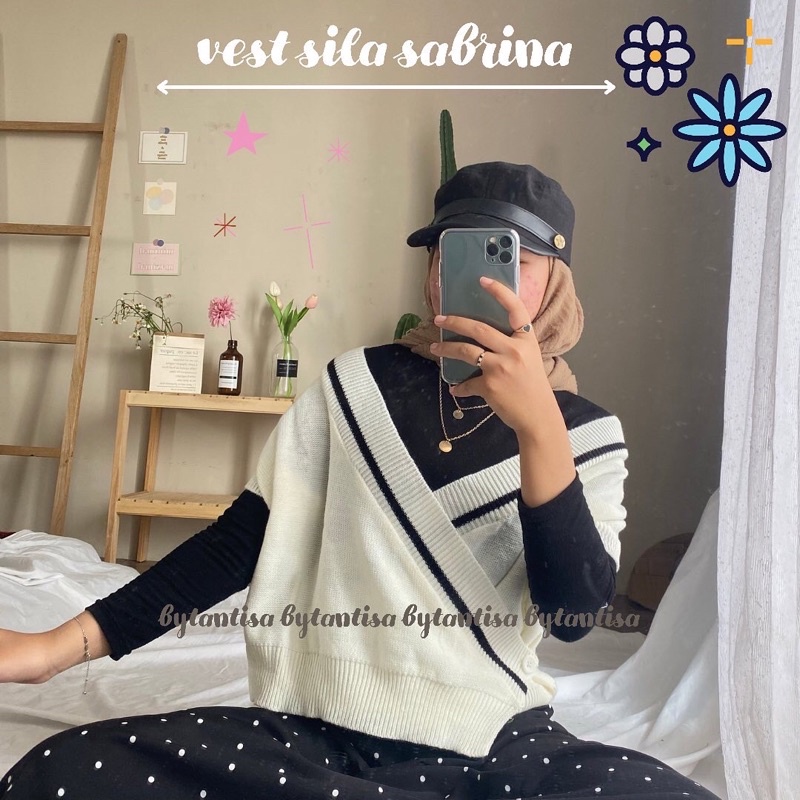 VEST ROMPI RAJUT SILA | VEST KNIT SILANG SABRINA