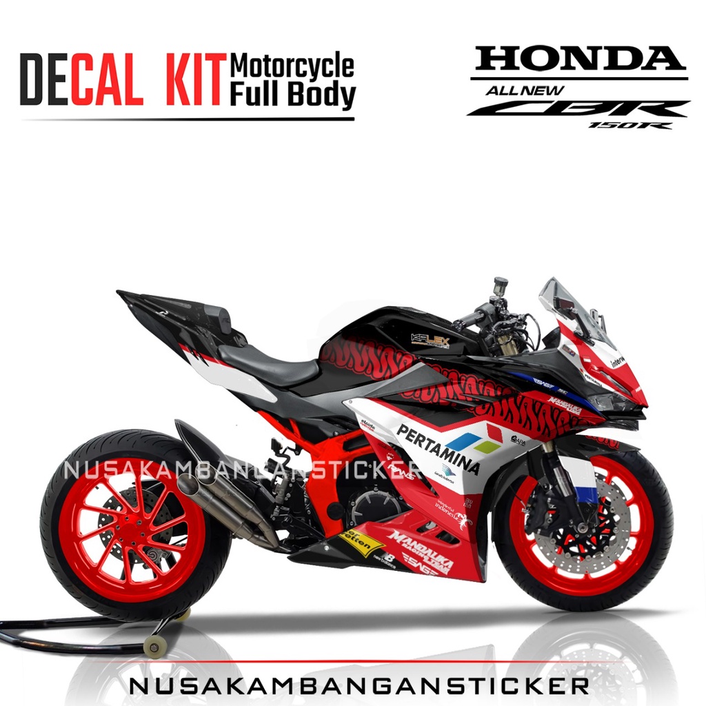 Stiker CBR 150 R 2021 Mandalika Merah Hitam