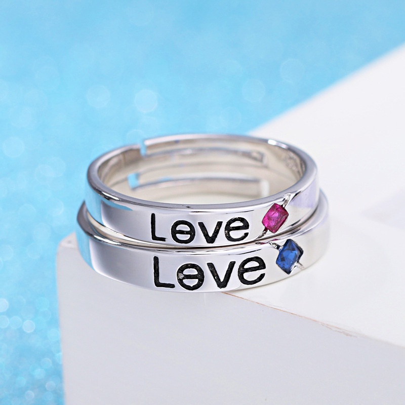 925 perak untuk wanita/pasangan yang bisa disesuaikan LOVE Perhiasan Fashion